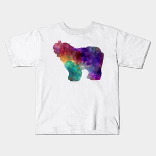 Old English Sheepdog Bobtail in watercolor Kids T-Shirt